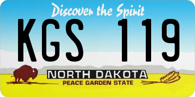 ND license plate KGS119
