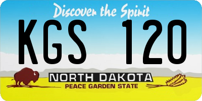 ND license plate KGS120