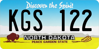 ND license plate KGS122
