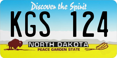 ND license plate KGS124