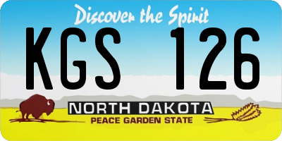 ND license plate KGS126