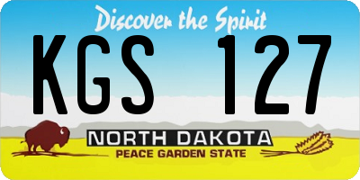 ND license plate KGS127