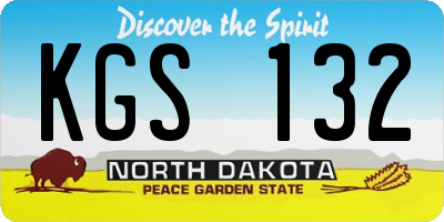 ND license plate KGS132