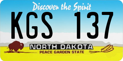 ND license plate KGS137