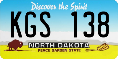 ND license plate KGS138