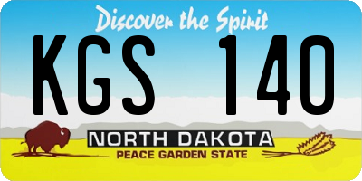 ND license plate KGS140