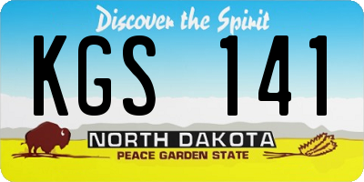 ND license plate KGS141
