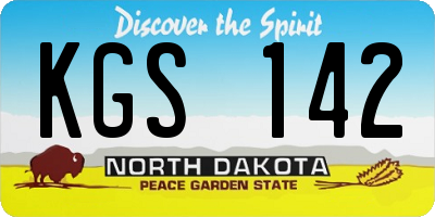 ND license plate KGS142