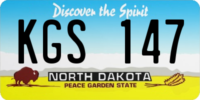 ND license plate KGS147