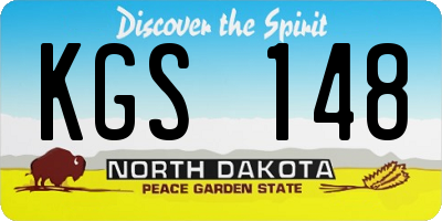 ND license plate KGS148