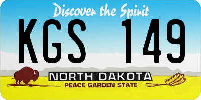 ND license plate KGS149