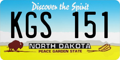ND license plate KGS151