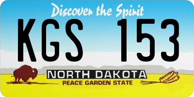 ND license plate KGS153