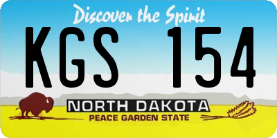 ND license plate KGS154