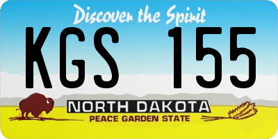 ND license plate KGS155