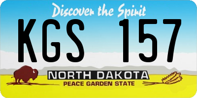 ND license plate KGS157