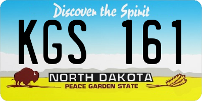 ND license plate KGS161