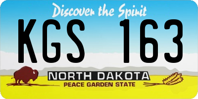 ND license plate KGS163