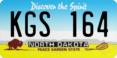 ND license plate KGS164