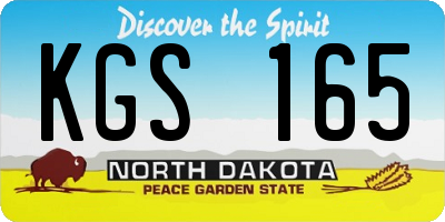 ND license plate KGS165