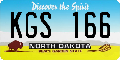 ND license plate KGS166