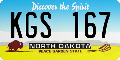ND license plate KGS167