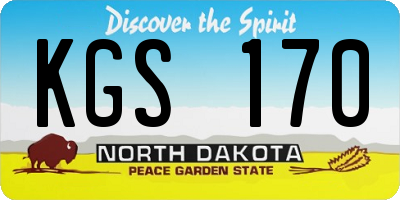 ND license plate KGS170