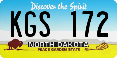 ND license plate KGS172