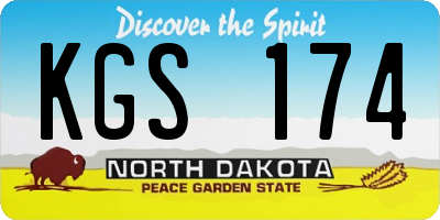 ND license plate KGS174