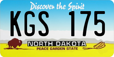 ND license plate KGS175