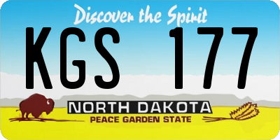 ND license plate KGS177
