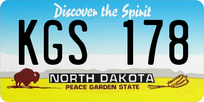 ND license plate KGS178