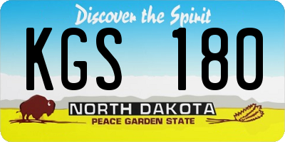 ND license plate KGS180