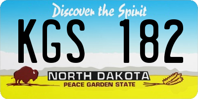 ND license plate KGS182