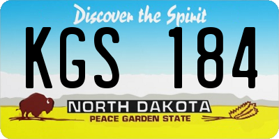 ND license plate KGS184
