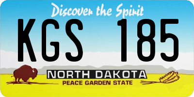 ND license plate KGS185