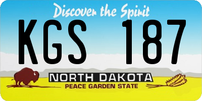 ND license plate KGS187