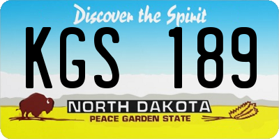 ND license plate KGS189