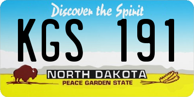 ND license plate KGS191