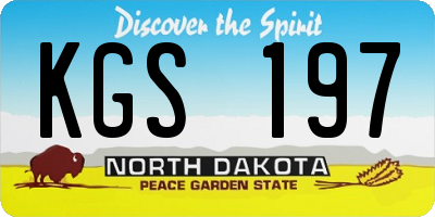 ND license plate KGS197