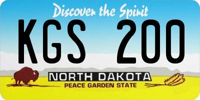 ND license plate KGS200