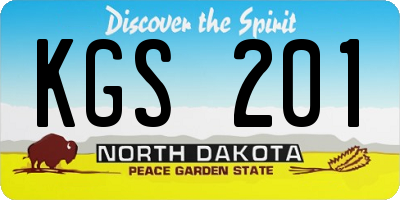 ND license plate KGS201