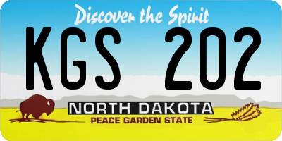 ND license plate KGS202