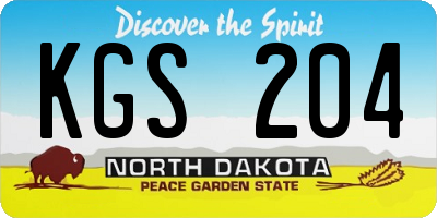 ND license plate KGS204