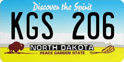ND license plate KGS206
