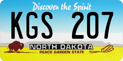 ND license plate KGS207