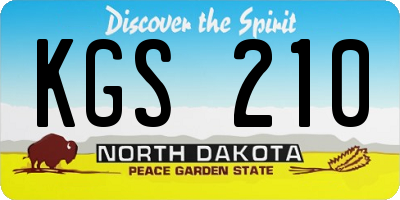 ND license plate KGS210