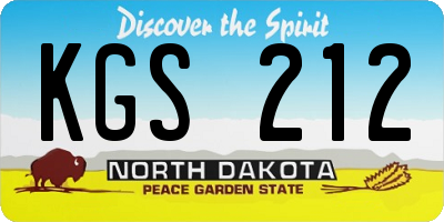 ND license plate KGS212