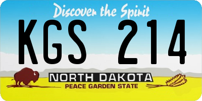 ND license plate KGS214