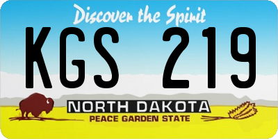 ND license plate KGS219
